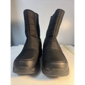 SILENTCARE Men's Winter Waterproof Snow Boots Warm Slip On Mid-Calf Zipper Booti